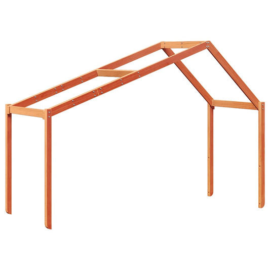 Techo De Cama Infantil Madera Maciza Marrón 203x80,5x142 Cm_0
