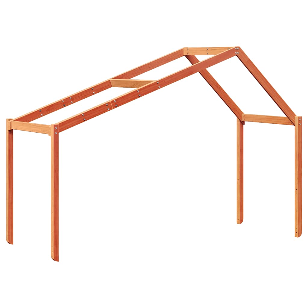 Techo De Cama Infantil Madera Maciza Marrón 203x80,5x142 Cm_0