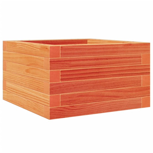Jardinera De Madera Maciza De Pino Marrón Cera 40x40x23 Cm_0