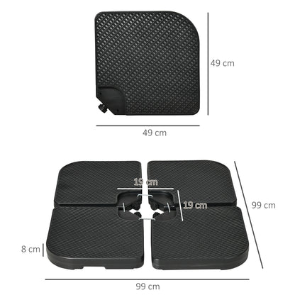 Outsunny Base Para Sombrilla De 4 Piezas Rellenable Con Agua 59 Kg O Arena 80 Kg_2