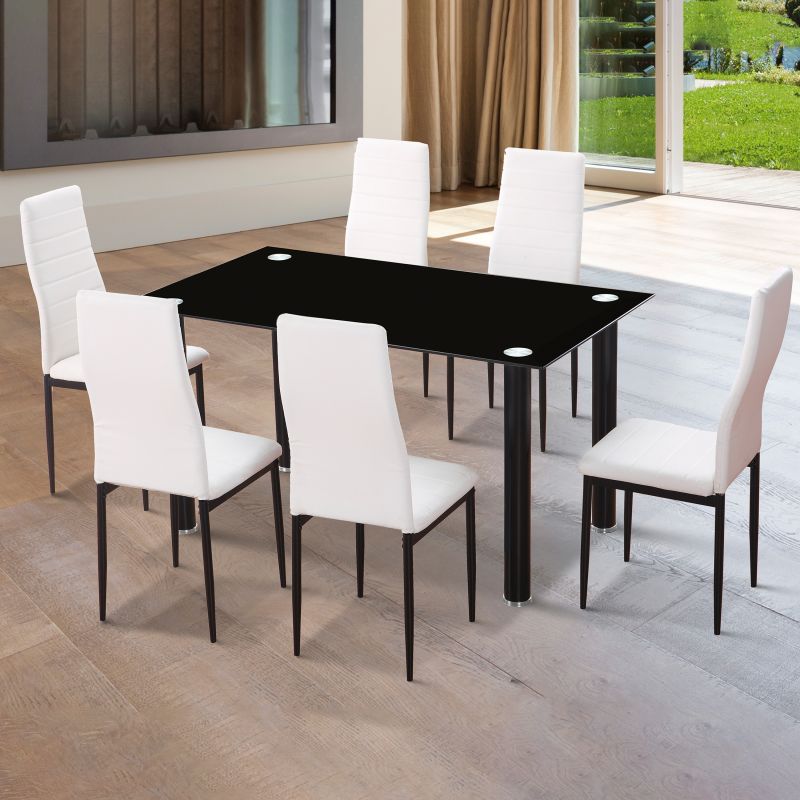 Pack 6 Sillas De Comedor Símil Piel Emi Tejido, Blanco, 44 X 96 X 42_2