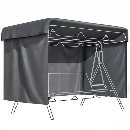 Outsunny Funda Balancín Jardín Con Cremallera 215x155x150 Cm Gris Oscuro_0
