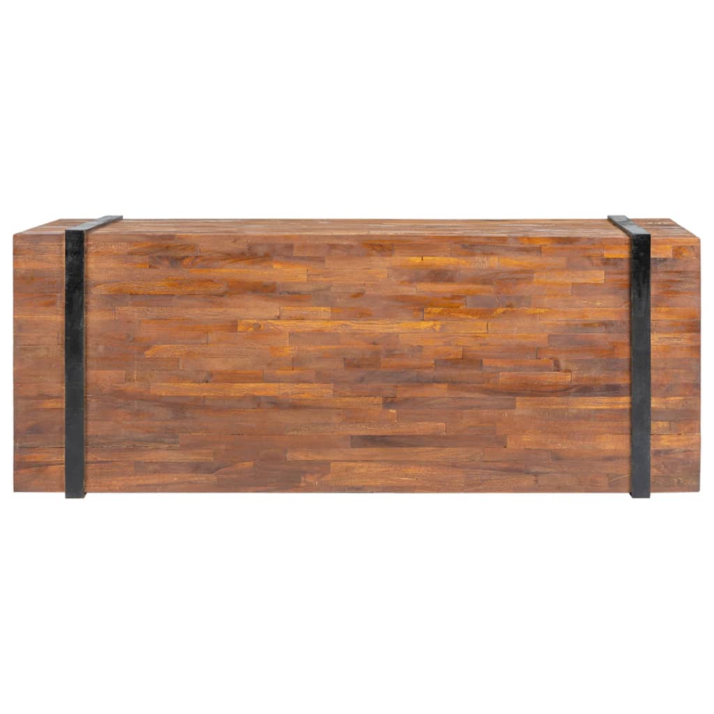 Mesa De Centro De Madera Maciza De Teca 110x45x38 Cm_2