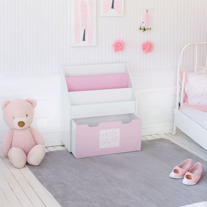 Estantería Con Cajón Y Ruedas Rosa 62,7x30x70cm