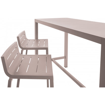 Inari Taupe Mesa Alta De Bar Para 4 Personas Aluminio 140x70x103cm - Mobiliario De Jardin_3