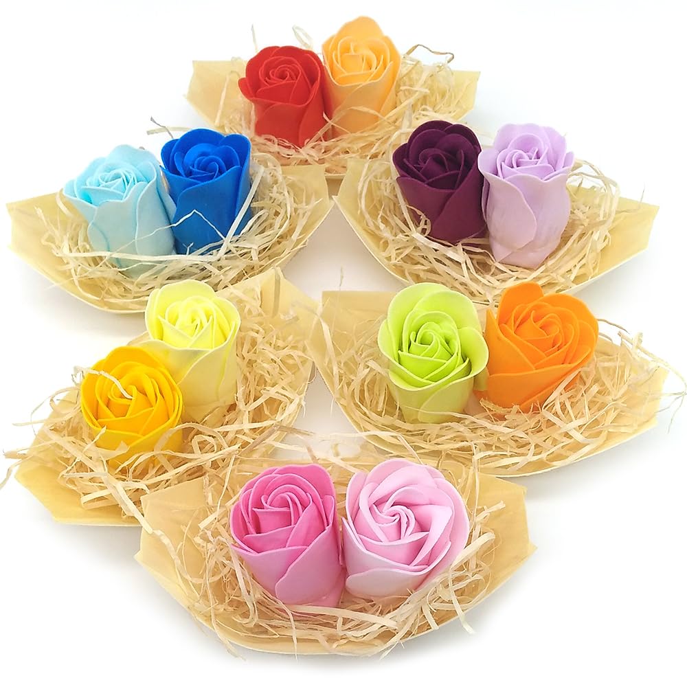 50 Barcas Con Flores Para Regalo Invitados (azul) - Rosas De Jabón Para Baño Aromático. Detalle Original Para Eventos_5