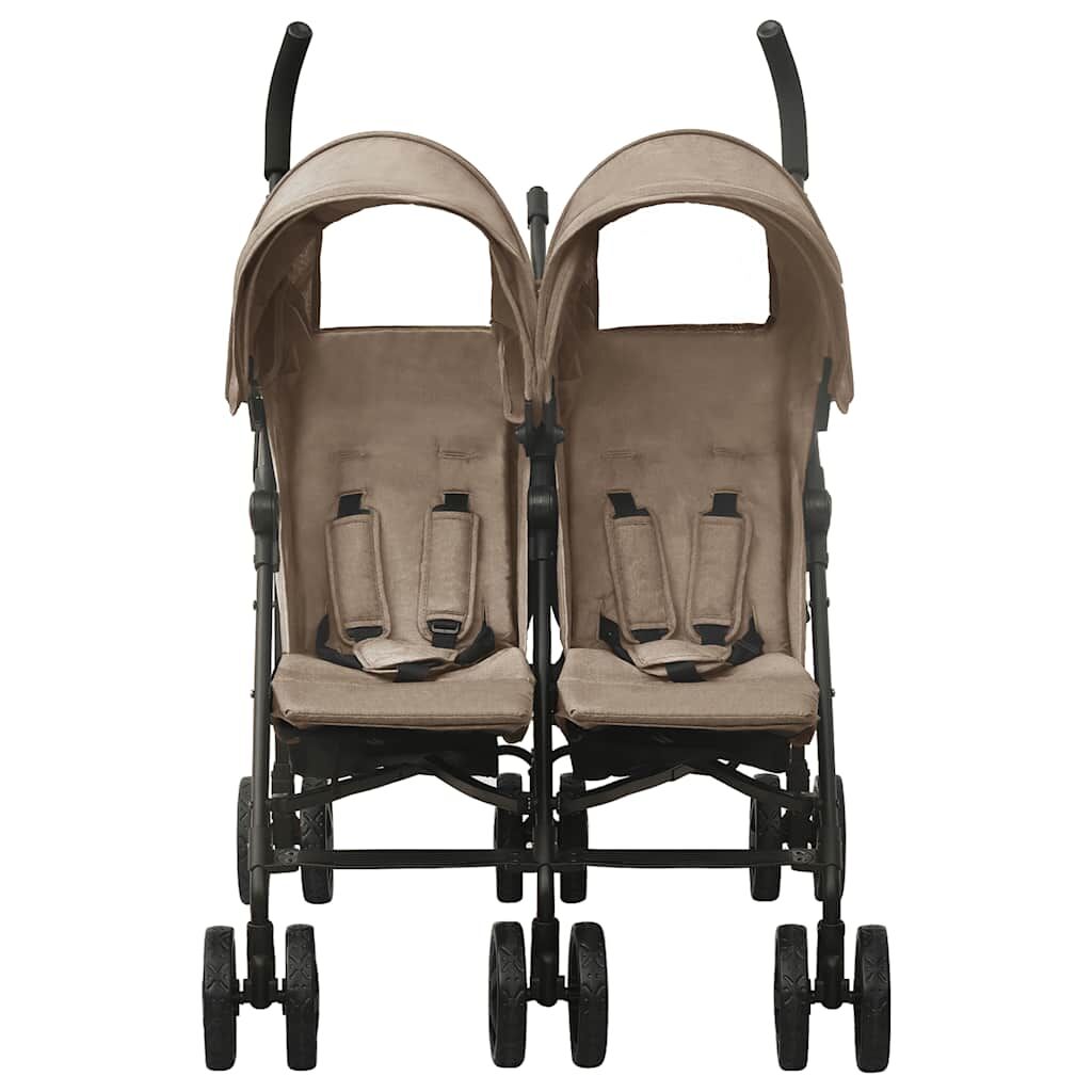 Vidaxl Carrito Para Gemelos De Acero Gris Taupe_1