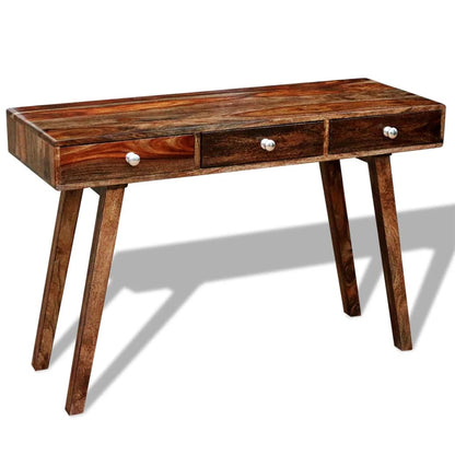 Mesa Consola Con 3 Cajones Madera Maciza Sheesham 76 Cm_4