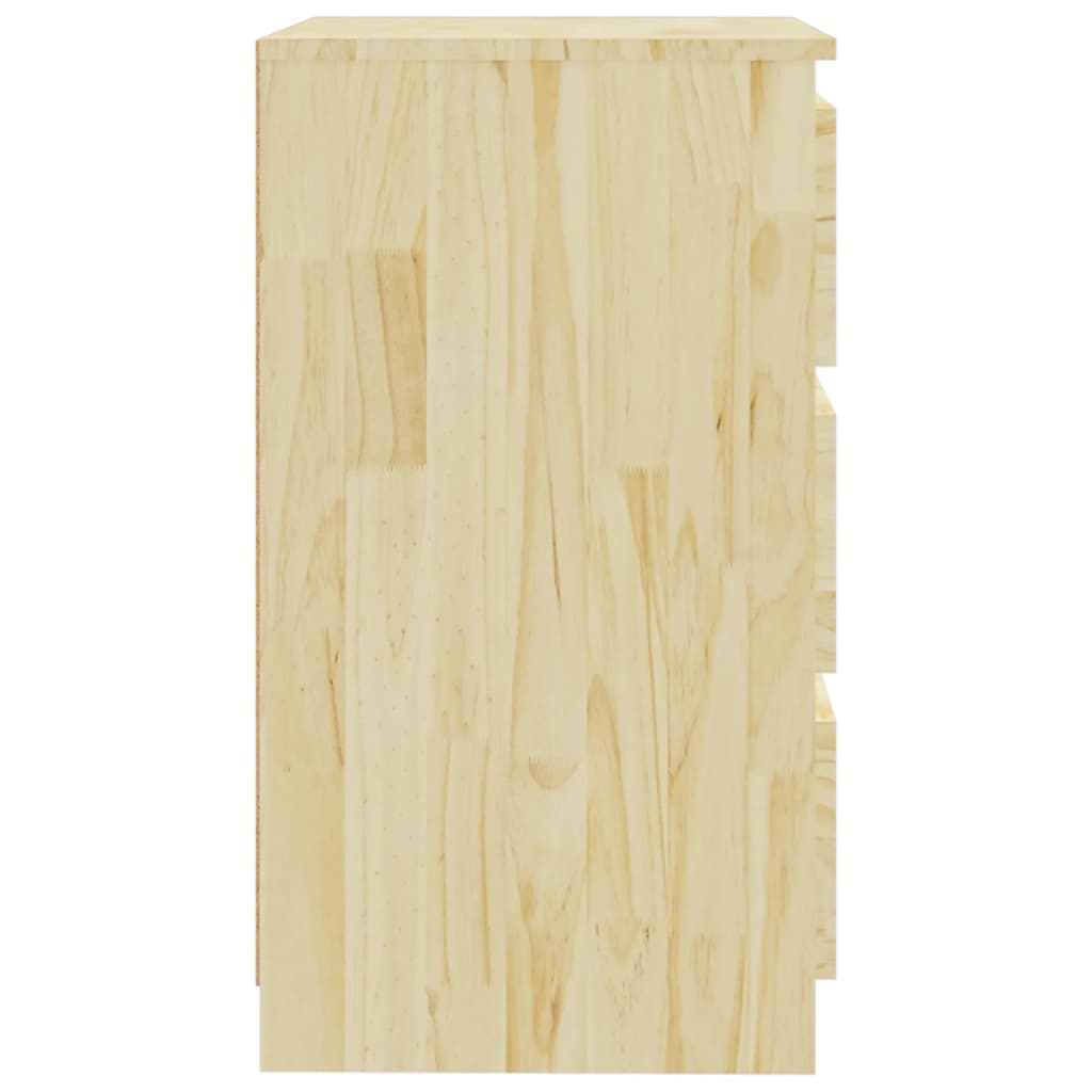 Mesita De Noche Madera Maciza De Pino 60x36x64 Cm_3