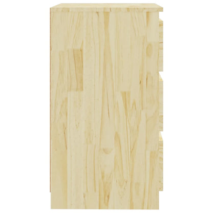 Mesita De Noche Madera Maciza De Pino 60x36x64 Cm_3