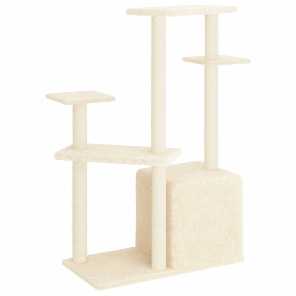 Vidaxl Rascador Para Gatos Con Postes De Sisal Color Crema 107,5 Cm_4