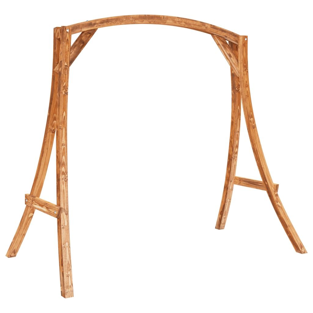 Vidaxl Columpio Con Cojín Madera Maciza Abeto Con Acabado De Teca_4