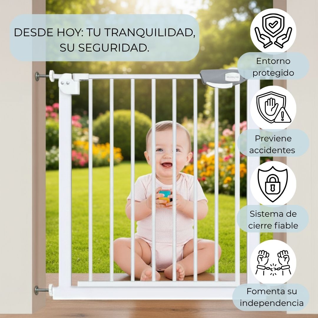 Extensión De 20 Cm Para Valla De Seguridad Infantil Y Para Mascotas, Blanco Bathby_2