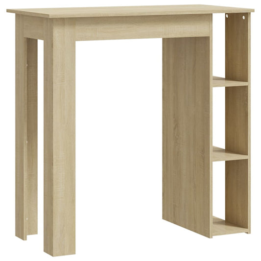 Mesa Bar Con Estante Contrachapada Roble Sonoma 102x50x103,5 Cm_0