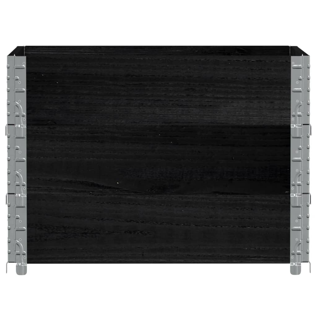 Jardinera De Madera Maciza De Pino Negro 80x60 Cm_2