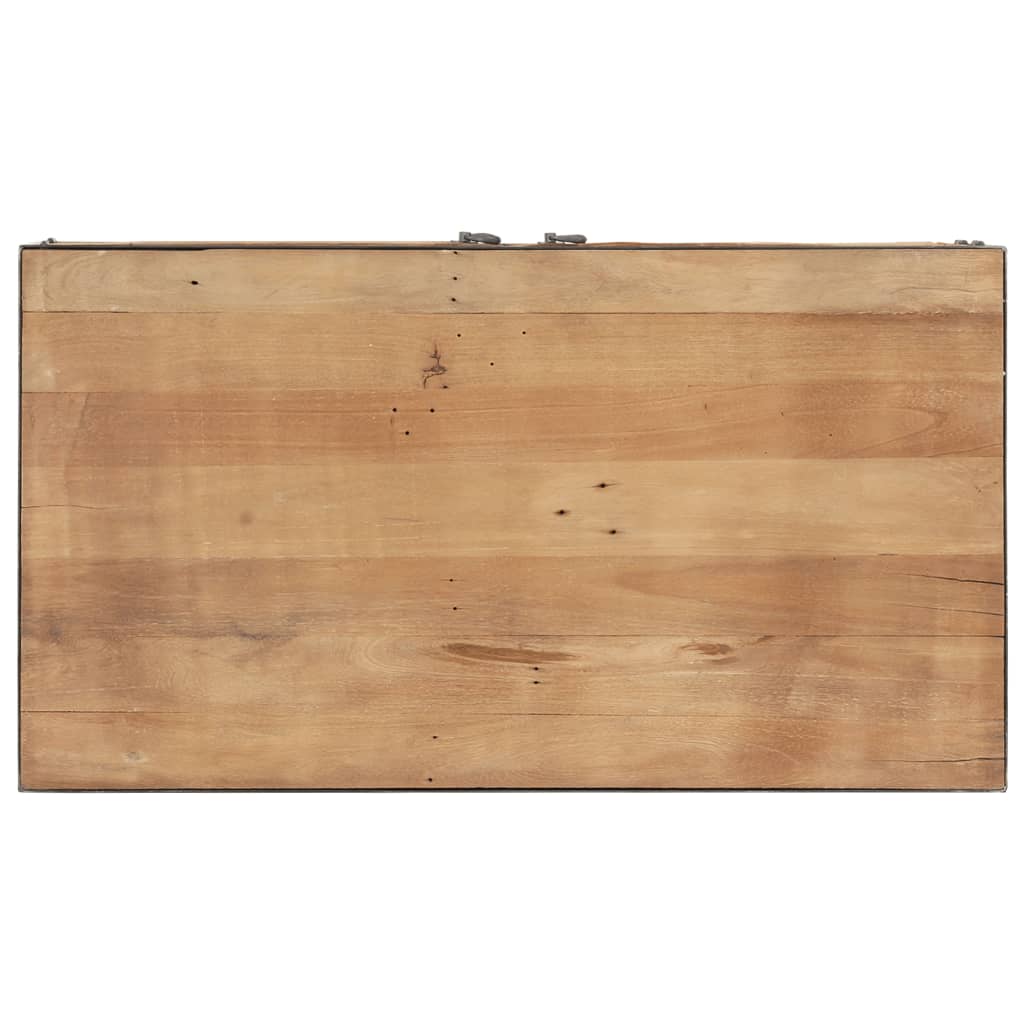 Mesa De Centro De Madera Maciza Reciclada 90x50x39 Cm_2