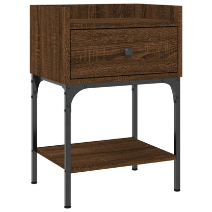 Mesita Noche 2 Uds Madera Ingeniería Marrón Roble 40,5x31x60 Cm_3