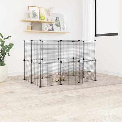 Vidaxl Jaula Para Mascotas De 20 Paneles Puerta Acero Negro 35x35 Cm_1
