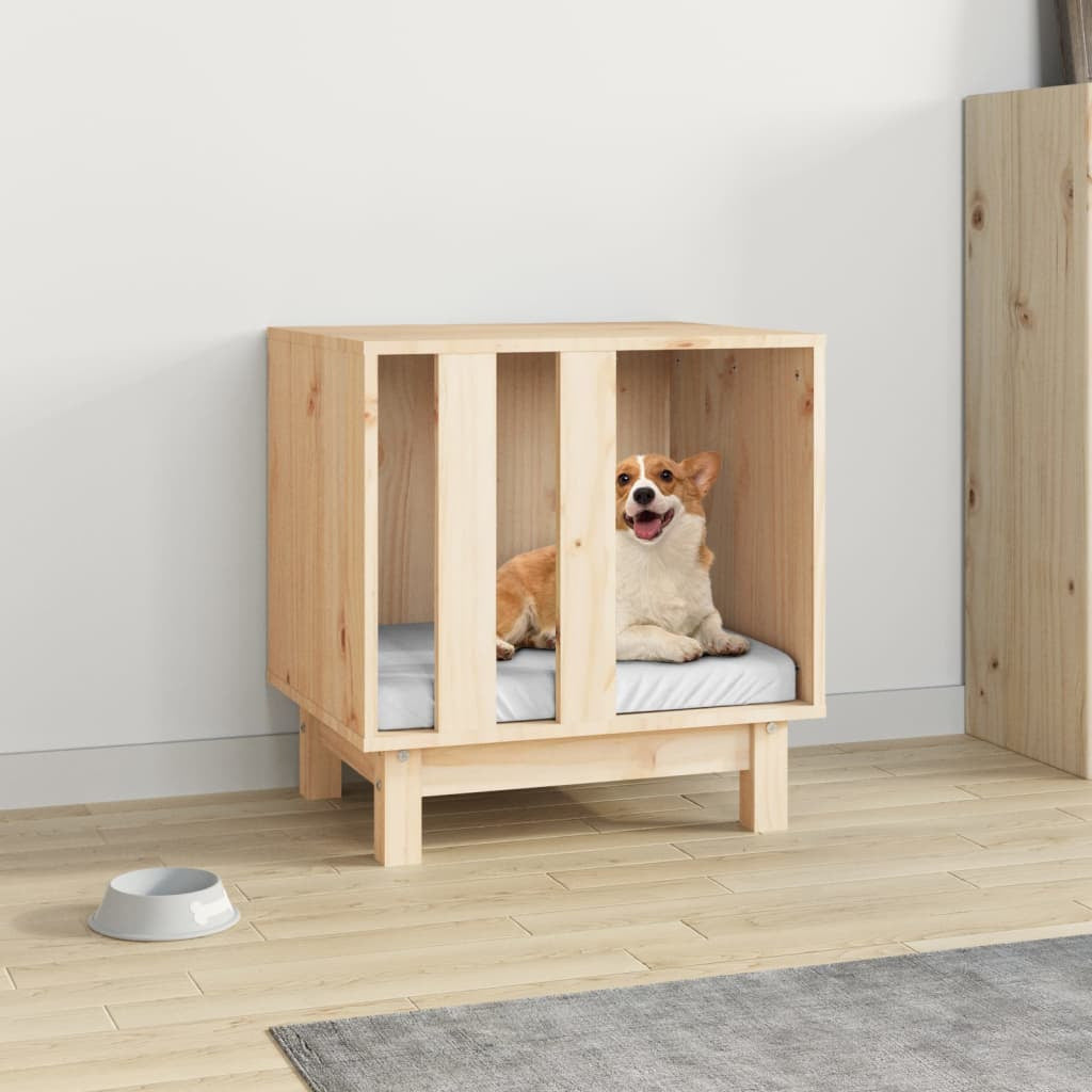 Vidaxl Caseta Para Perros Madera Maciza De Pino 50x40x52 Cm_1