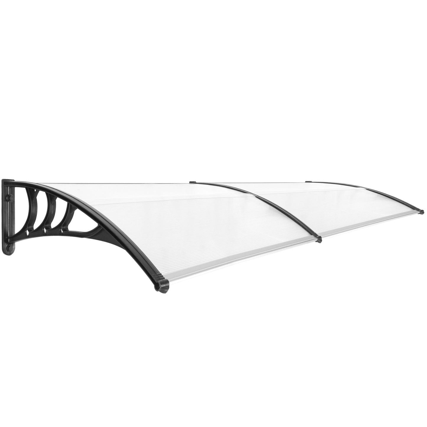 Tejadillo De Protección 240x80cm Marquesina Para Puertas Y Ventanas Negro_0