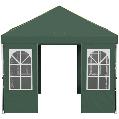 Outsunny Carpa Plegable 3x3m Pop-up Altura Ajustable Laterales Extraíbles Verde_3