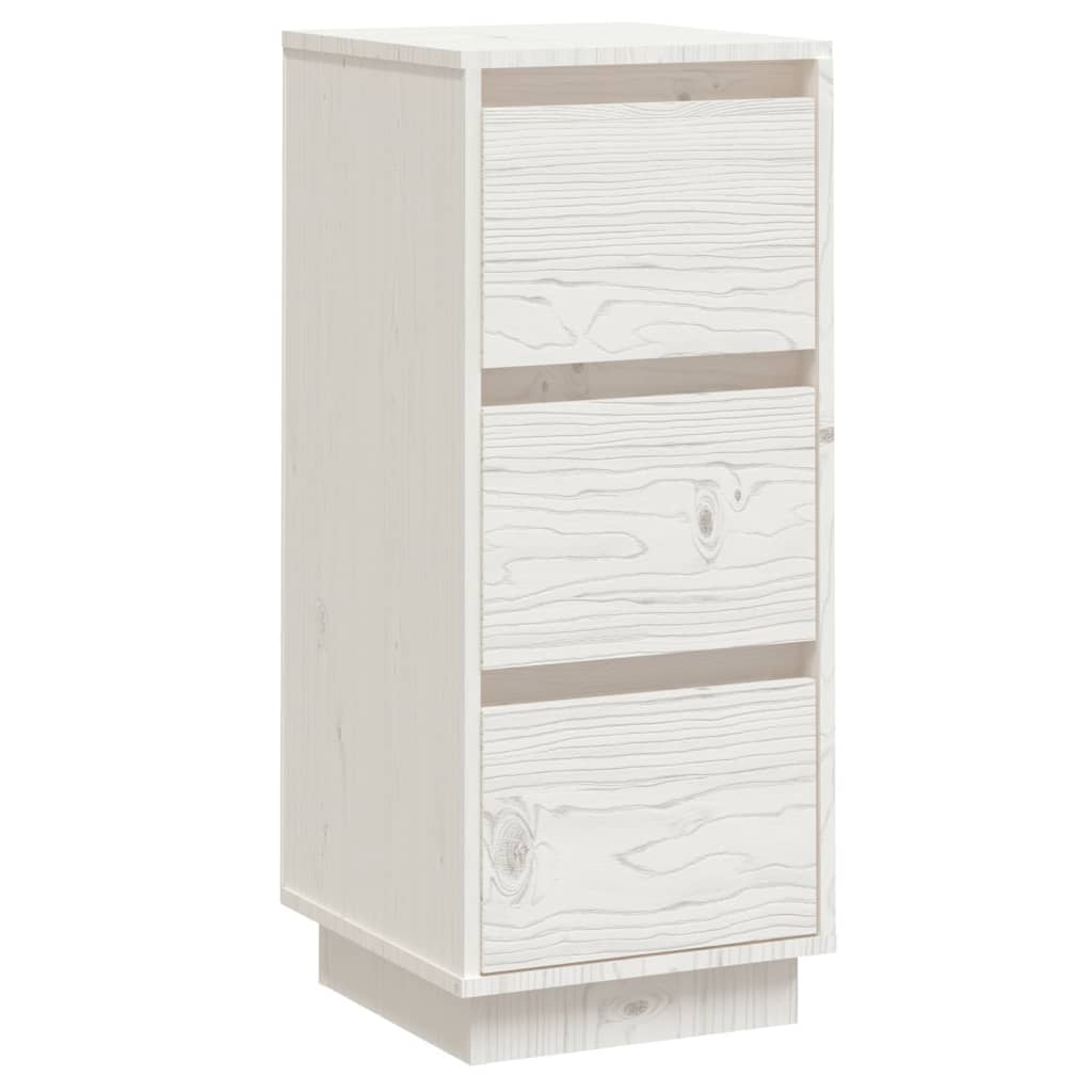 Aparador De Madera Maciza De Pino Blanco 32x34x75 Cm / Vetonek_5