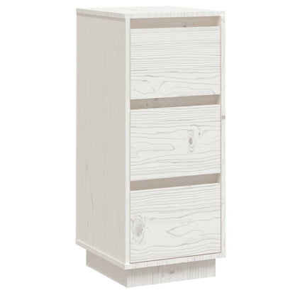 Aparador De Madera Maciza De Pino Blanco 32x34x75 Cm / Vetonek_5