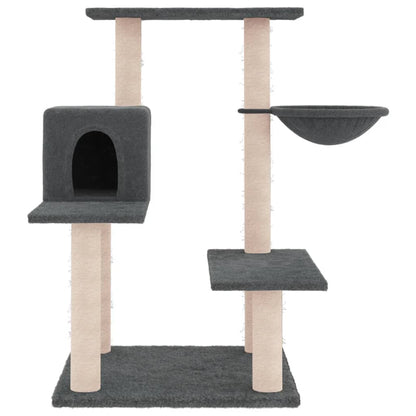 Rascador Para Gatos Con Postes De Sisal Gris Oscuro 82,5 Cm_2