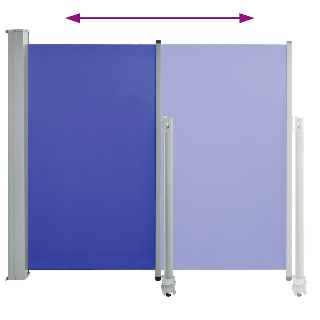Vidaxl Toldo Lateral Retráctil De Jardín Azul 120x300 Cm_3