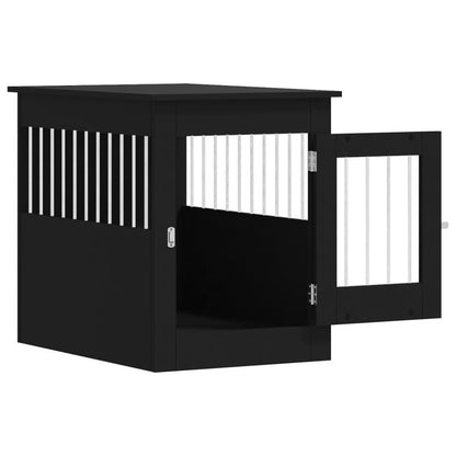 Vidaxl Jaula Para Perros Madera De Ingeniería Negro 55x80x68 Cm_5