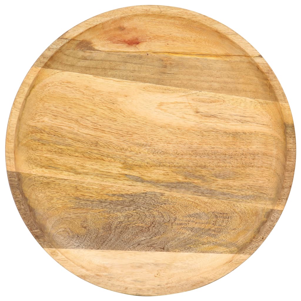 Mesa Auxiliar Redonda Madera Maciza De Mango 43x43x66 Cm_1