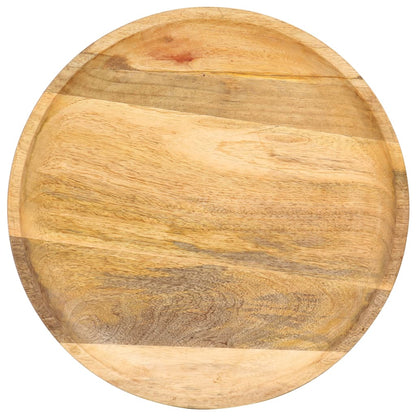 Mesa Auxiliar Redonda Madera Maciza De Mango 43x43x66 Cm_1