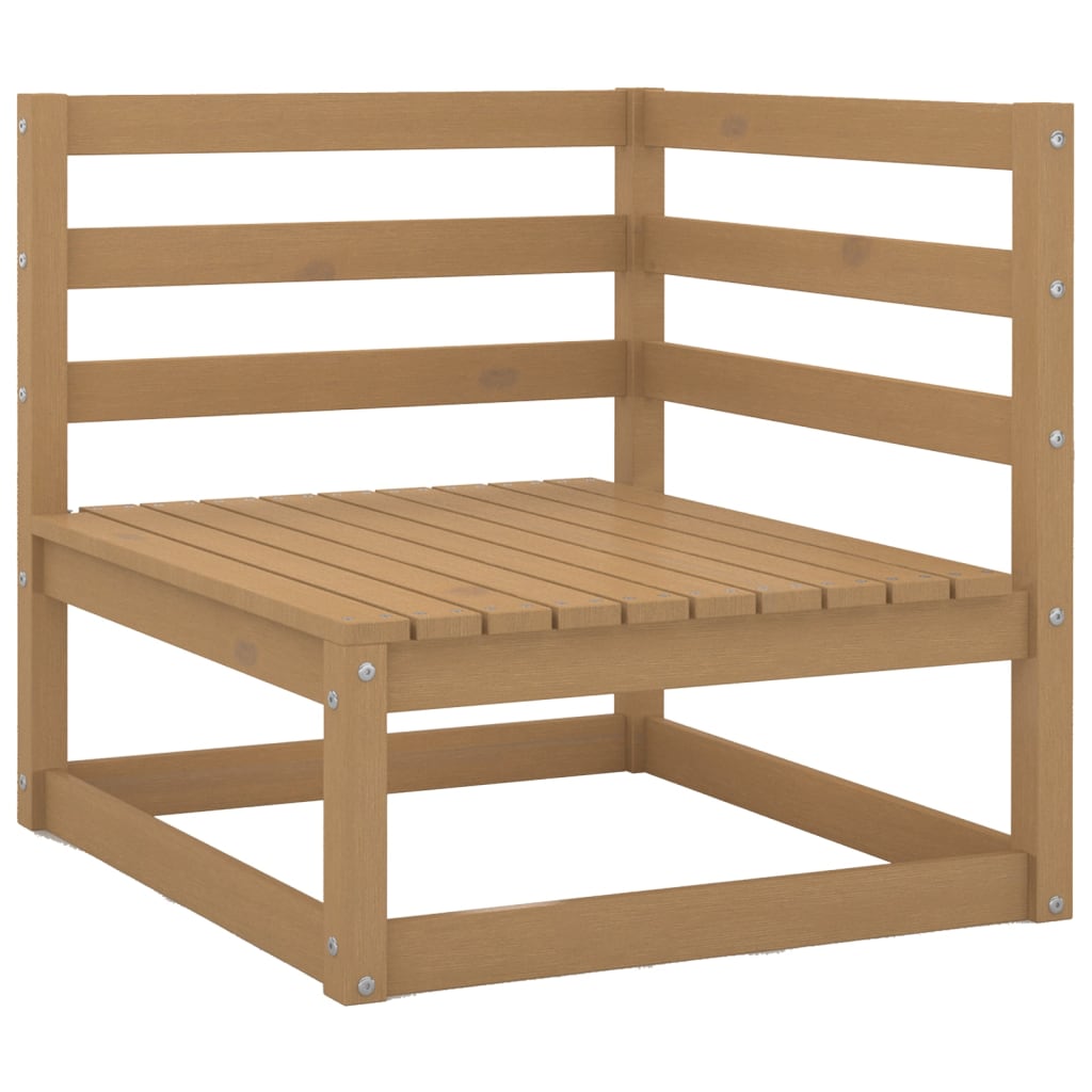 Muebles De Jardín 8 Piezas Marrón Miel Madera Maciza De Pino / Vetonek_3