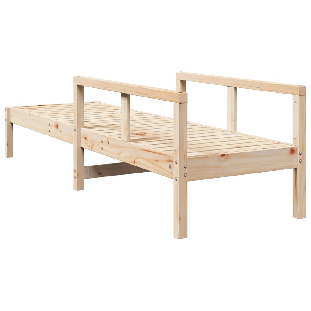 Tumbona De Madera Maciza De Pino 199,5x62x55 Cm / Vetonek_1