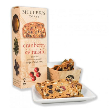 Miller's Toast Tostadas de arándanos y pasas Artisan Biscuits 100g