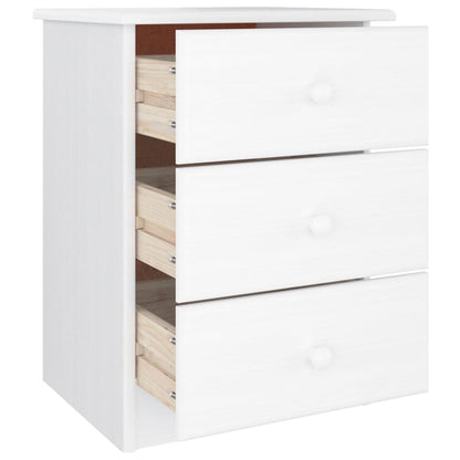 Mesita De Noche Alta Madera Maciza De Pino Blanco 41x35x55,5 Cm_2