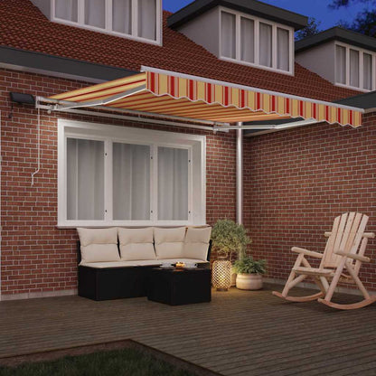 Toldo Retráctil Amarillo Y Naranja 300 X 250 Cm Tela Y Aluminio_2