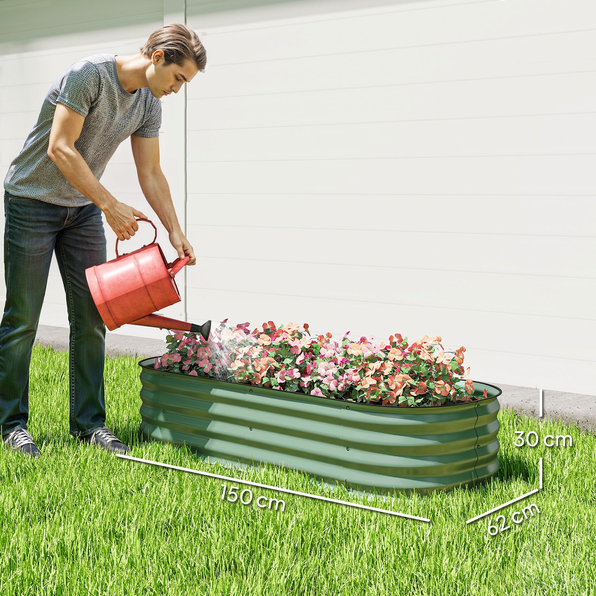 Outsunny Jardinera Exterior Grande De Acero Galvanizado_2