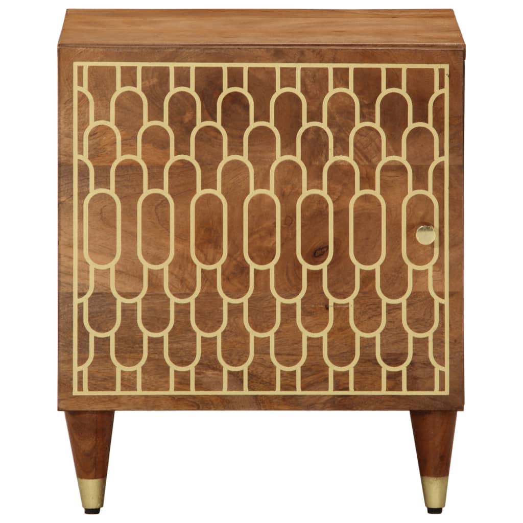 Mesita De Noche De Madera Maciza De Mango 40x33x46 Cm_0