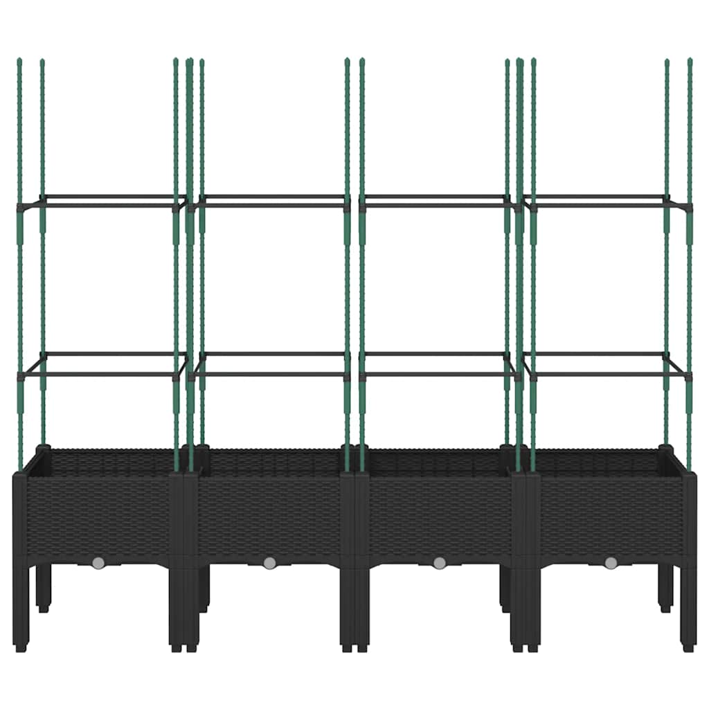 Jardinera Con Enrejado Pp Negro 160x40x142,5 Cm_2