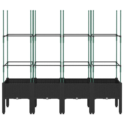 Jardinera Con Enrejado Pp Negro 160x40x142,5 Cm_2