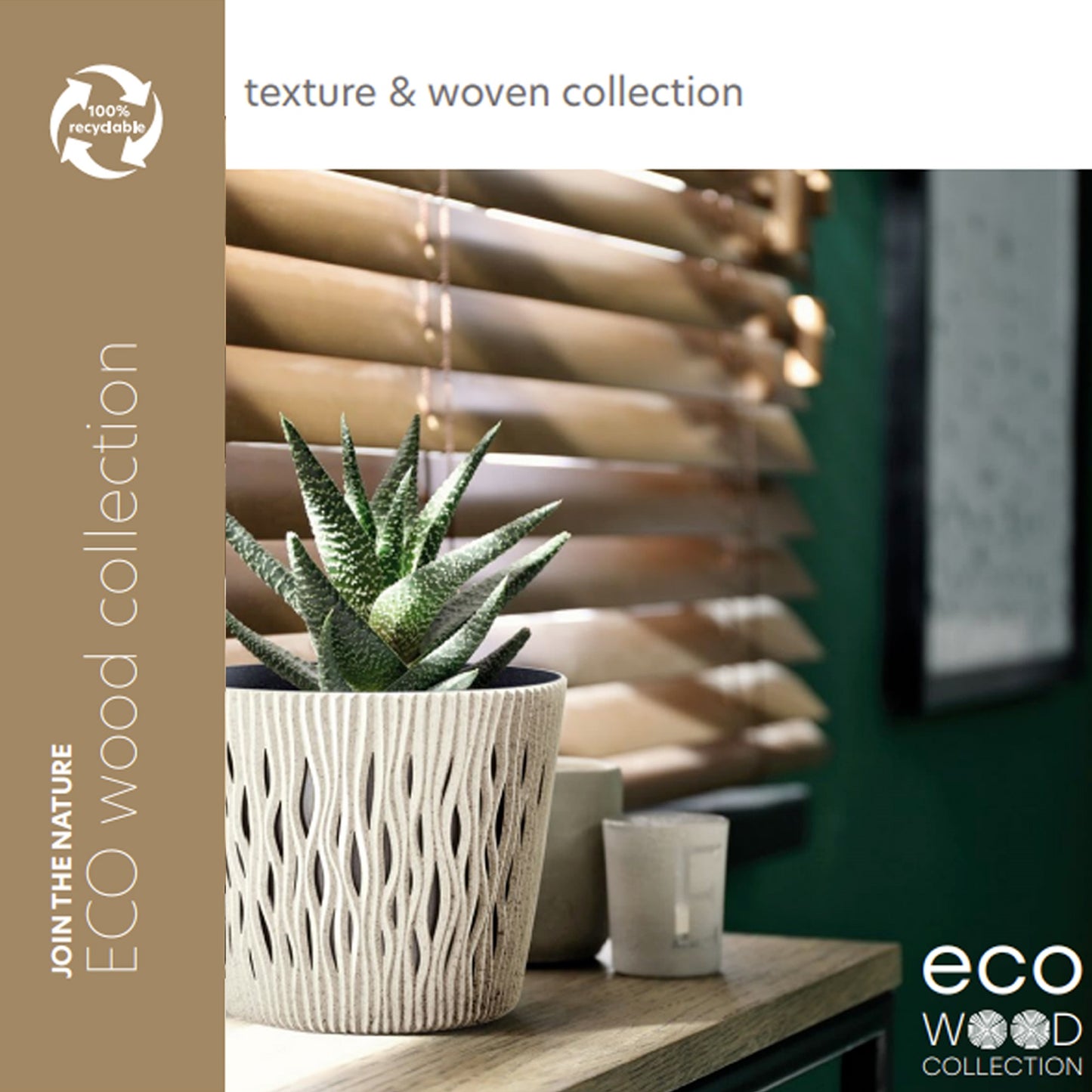 Macetero Color Ocre,sin Depósito , Colección Splofy Eco Wood De 18,7cm X 18,7cm X 15,8cm Cm, Capacidad De 3 L._1