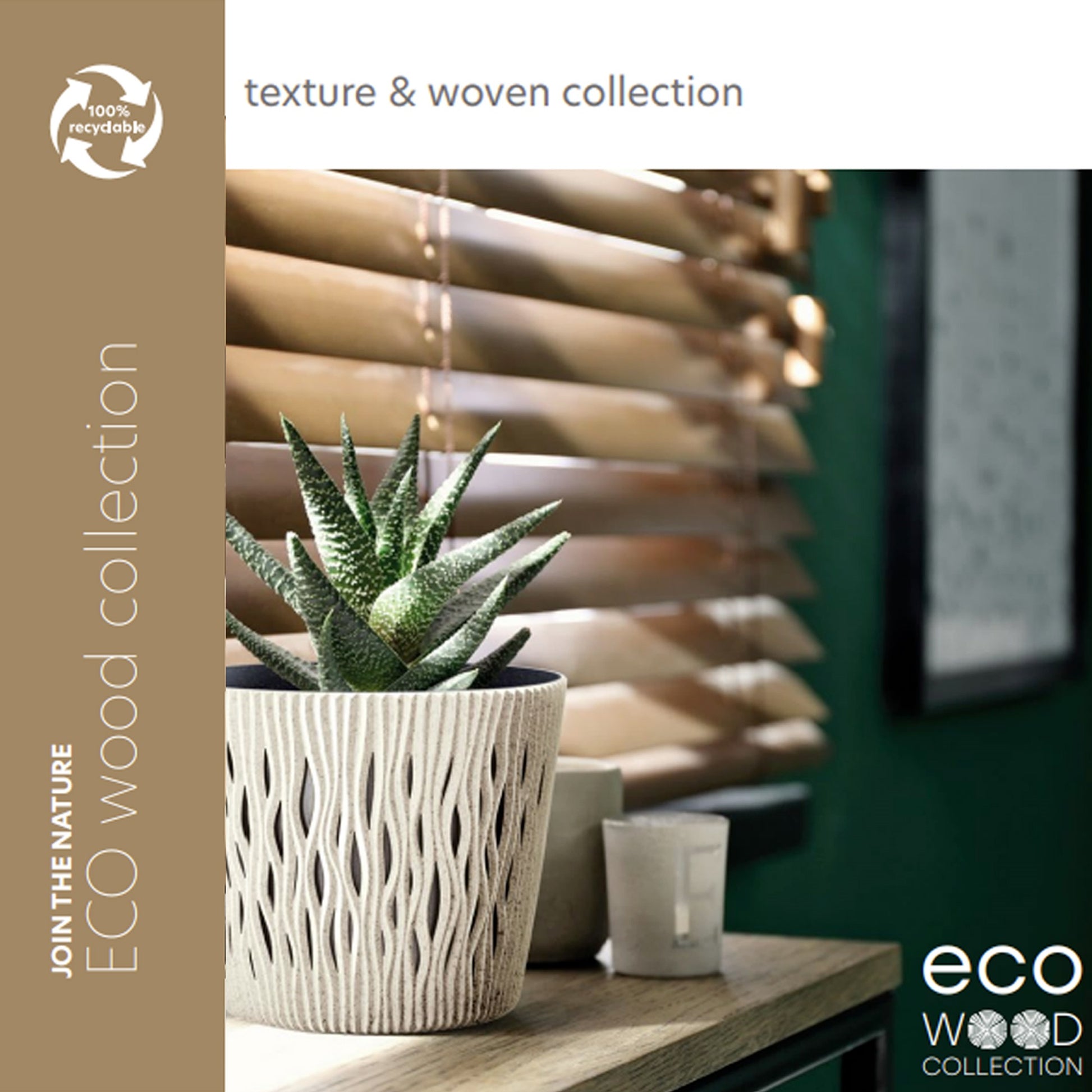 Macetero Color Ocre,sin Depósito , Colección Splofy Eco Wood De 18,7cm X 18,7cm X 15,8cm Cm, Capacidad De 3 L._1