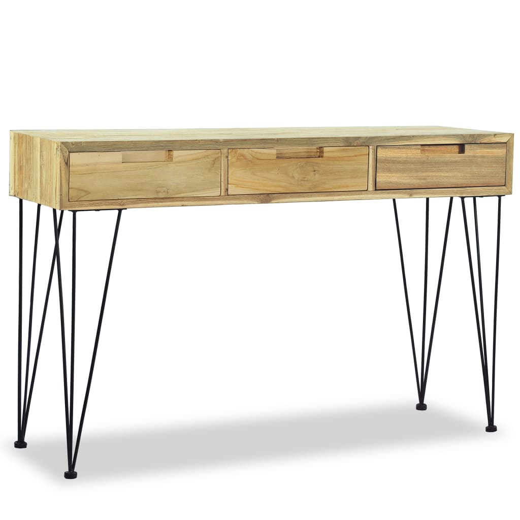 Mesa Consola De Teca Maciza 120x35x76 Cm_1