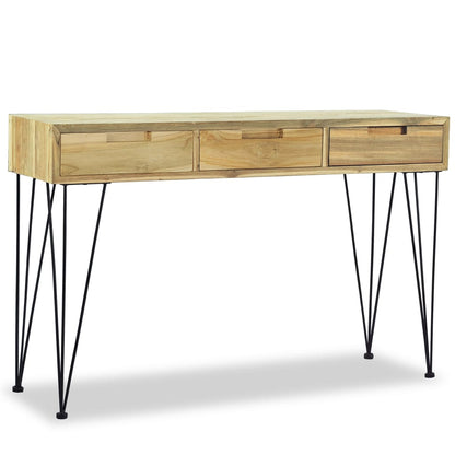 Mesa Consola De Teca Maciza 120x35x76 Cm_1