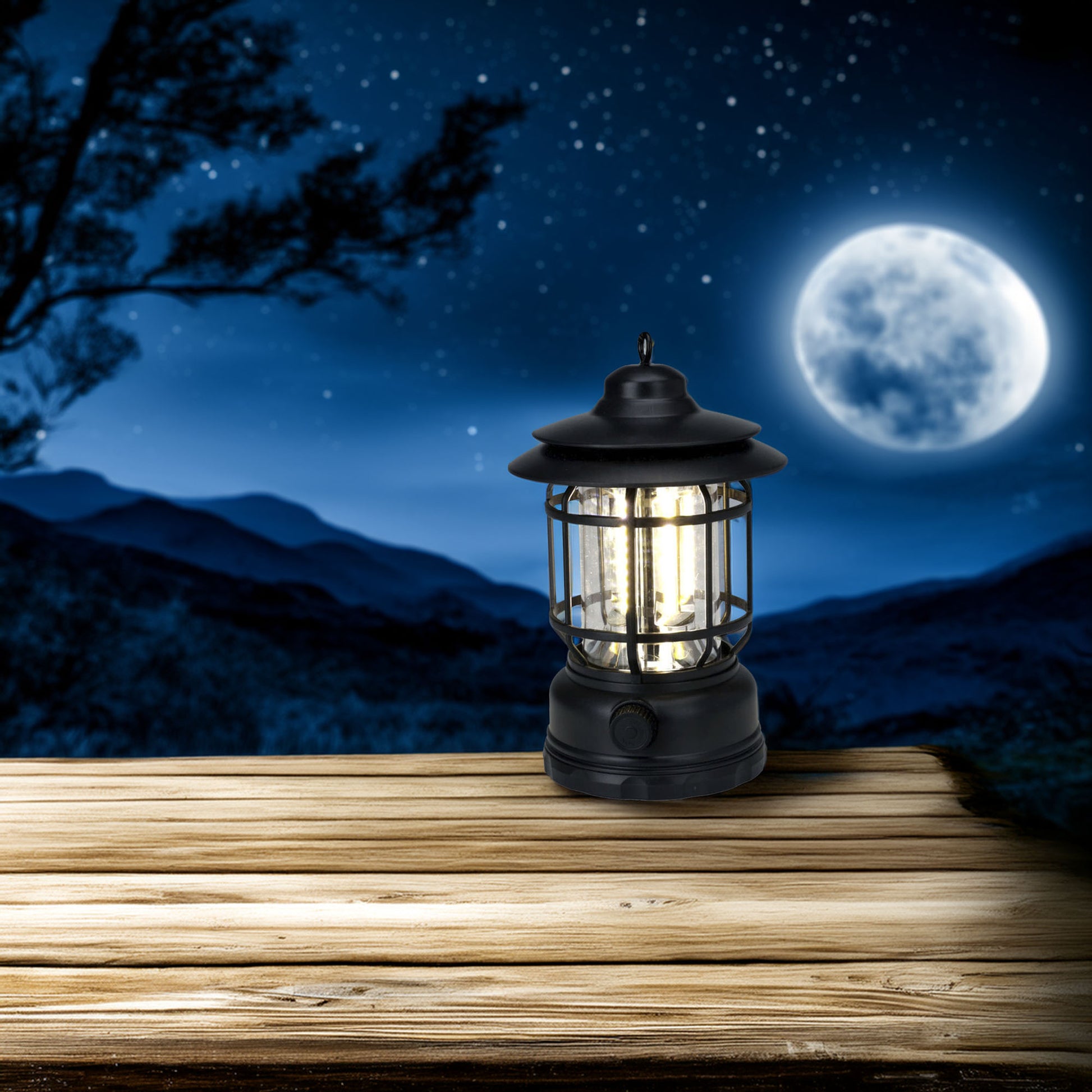 Well Home Luz De Camping Ø11,5x17,8cm Con 3 Bombillas Y Recargable Por Usb Color Negro_3