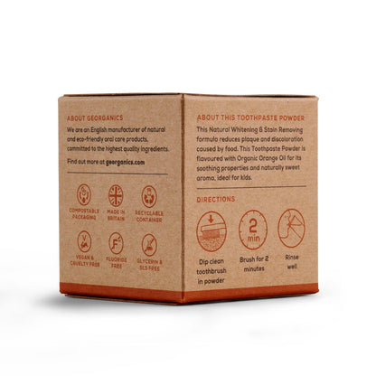 Blanqueador Dental en polvo Bicarbonato y Naranja Georganics 60 ml