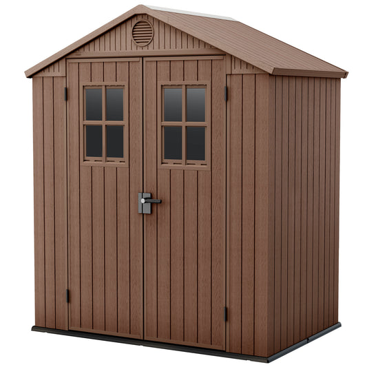 Caseta De Exterior Darwin 6x4 De Keter. 190x122x221 Cm - Marrón