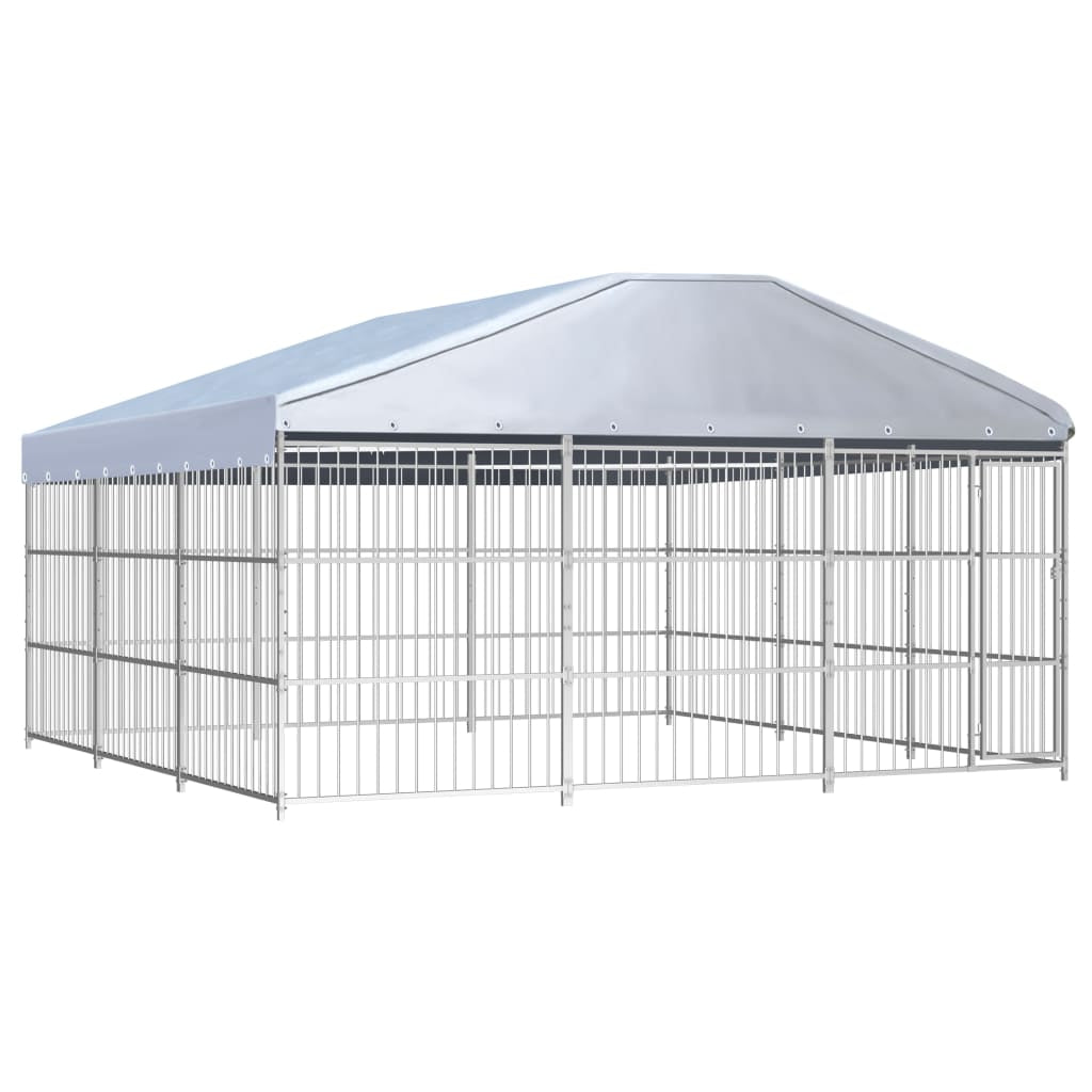 Vidaxl Perrera De Exterior Con Techo 450x450 Cm_0