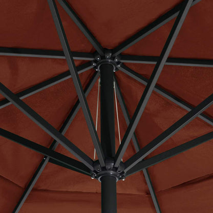 Vidaxl Sombrilla De Jardín Con Palo De Aluminio Terracota 600 Cm_4